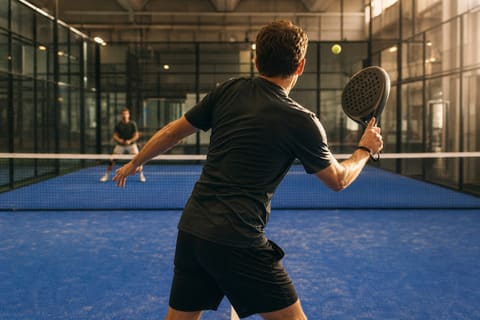 Jugador de pádel en pista